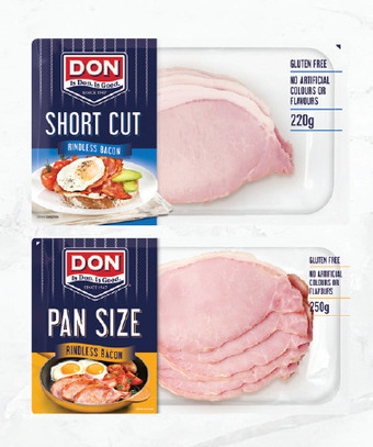 Drakes Don pan size or short cut rindless bacon 220g - 250g offer