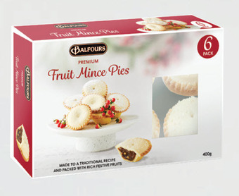 Drakes Balfours premium christmas fruit mince pies 6 pack 400g offer