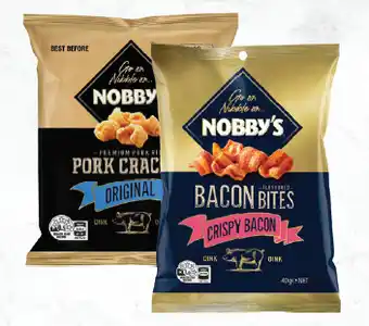 Drakes Nobby’s bacon bites 40g or pork crackle 25g offer