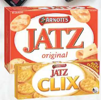 Drakes Arnott's jatz, clix or savoy 225g-250g offer