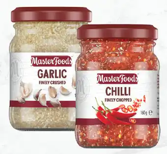 Drakes Masterfoods finely chopped chilli, garlic or ginger 160g-170g offer
