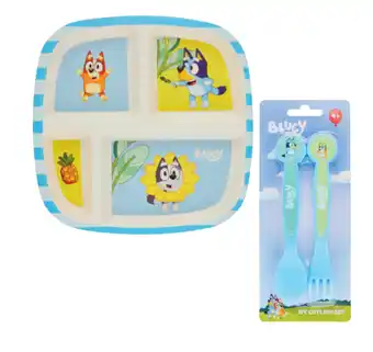Coles Bluey bamboo divider plate or bluey cutlery set offer