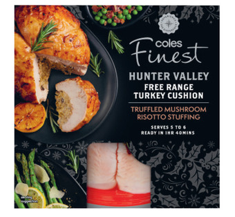 Coles finest hunter valley free range turkey cushion with truffled mushroom risotto stuffing