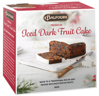 Drakes Balfours christmas fruit cake iced dark 800g offer