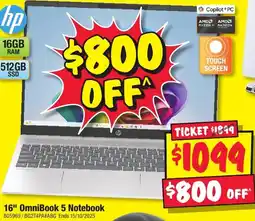 JB Hi-Fi 16" OmniBook 5 Notebook offer