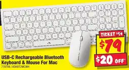 JB Hi-Fi USB-C Rechargeable Bluetooth Keyboard & Mouse For Mac offer