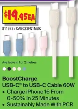 JB Hi-Fi BoostCharge USB-C to USB-C Cable offer