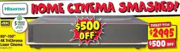 JB Hi-Fi Hisense 4K TriChroma Laser Cinema offer