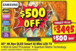 JB Hi-Fi SAMSUNG 85" 4K Neo QLED Smart Al Mini LED TV offer