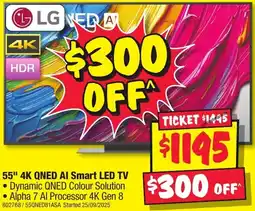 JB Hi-Fi LG 55" 4K QNED AI Smart LED TV offer