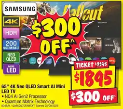 JB Hi-Fi SAMSUNG 65" 4K Neo QLED Smart Al Mini LED TV offer