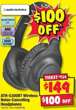 JB Hi-Fi ATH-S300BT Wireless Noise-Cancelling Headphones offer