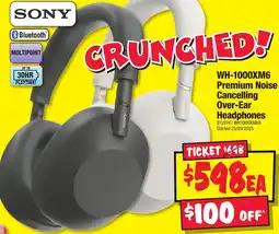 JB Hi-Fi SONY WH-1000XM6 Premium Noise Cancelling Over-Ear Headphones offer