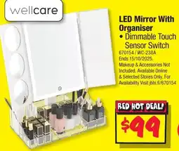 JB Hi-Fi wellcare LED Mirror With Organiser offer