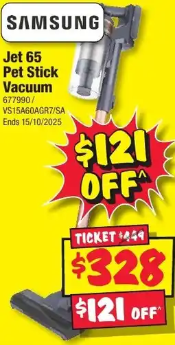 JB Hi-Fi SAMSUNG Jet 65 Pet Stick Vacuum offer