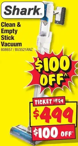 JB Hi-Fi Shark Clean & Empty Stick Vacuum offer