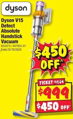 JB Hi-Fi Dyson V15 Detect Absolute Handstick Vacuum offer