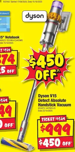 JB Hi-Fi Dyson V15 Detect Absolute Handstick Vacuum offer