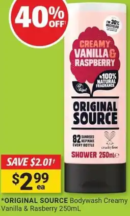 Cincotta Chemist Original source bodywash creamy vanilla & rasberry offer