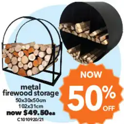 Cheap as Chips metal firewood storage offer