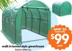 Cheap as Chips walk in tunnel style greenhouse offer
