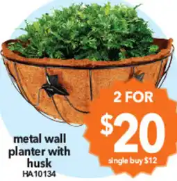 Cheap as Chips Metal wall planter with husk offer