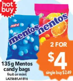 Cheap as Chips Mentos candy bags offer