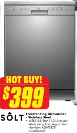 The Good Guys SOLT Freestanding Dishwasher - Stainless Steel offer