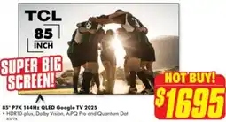 The Good Guys TCL 85* P7K QLED Google TV 2025 offer