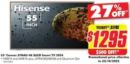 The Good Guys Hisense 55" Canvas 4K QLED Smart TV 2024 offer