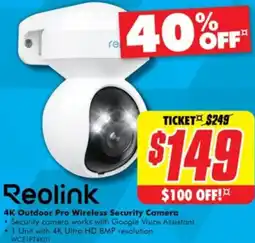 The Good Guys Reolink 4K Outdoor Pro Wireless Security Camera offer