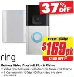 The Good Guys ring Battery Video Doorbell Plus & Chime offer