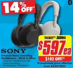The Good Guys SONY Premium Noise Cancelling Headphones offer