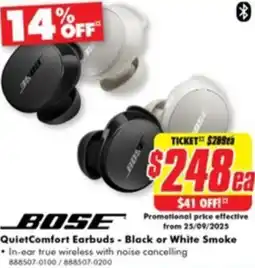 The Good Guys BOSE QuietComfort Earbuds offer
