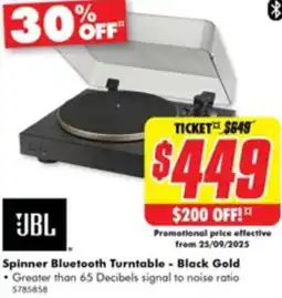 The Good Guys JBL Spinner Bluetooth Turntable offer