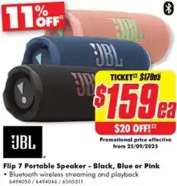 The Good Guys JBL Flip 7 Portable Speaker offer