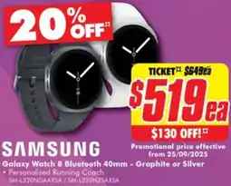 The Good Guys SAMSUNG Galaxy Watch 8 Bluetooth offer