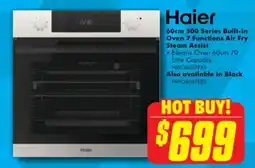 The Good Guys Haier 500 series built-in oven 7 functions air fry steam assist offer