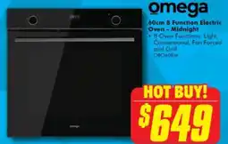 The Good Guys Omega 8 function electric oven - midnight offer