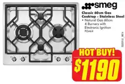 The Good Guys Smeg classic gas cooktop - stainless steel offer