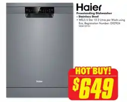The Good Guys Haier freestanding dishwasher - stainless steel offer