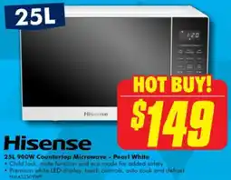 The Good Guys Hisense 900w countertop microwave - pearl white offer