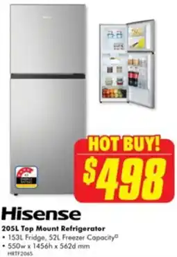 The Good Guys Hisense top mount refrigerator offer