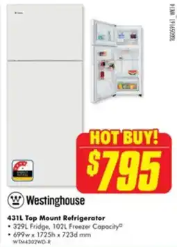 The Good Guys Westinghouse top mount refrigerator offer