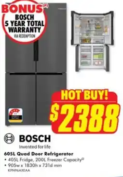 The Good Guys Bosch quad door refrigerator offer