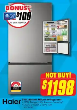 The Good Guys Haier bottom mount refrigerator offer