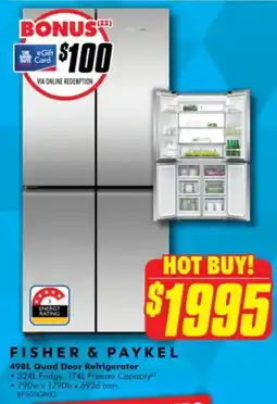 The Good Guys Fisher & paykel quad door refrigerator offer