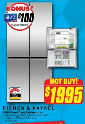 The Good Guys Fisher & paykel quad door refrigerator offer