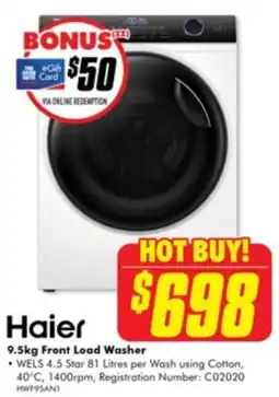 The Good Guys Haier front load washer offer