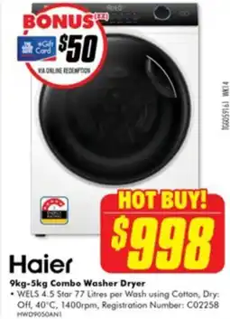 The Good Guys Haier combo washer dryer offer